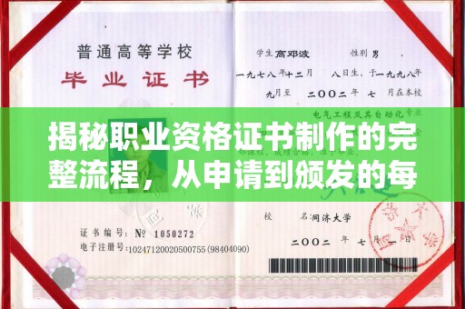 普宁揭秘职业资格证书制作的完整流程，从申请到颁发的每一步