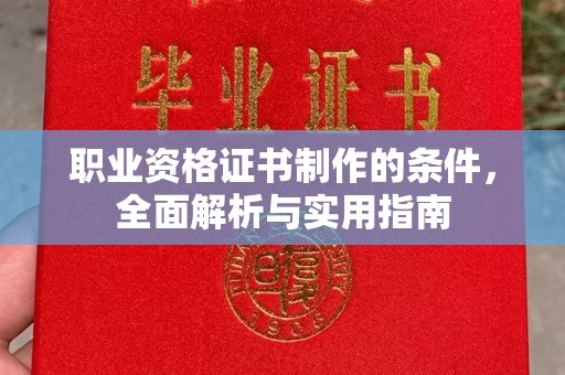 普宁职业资格证书制作的条件，全面解析与实用指南